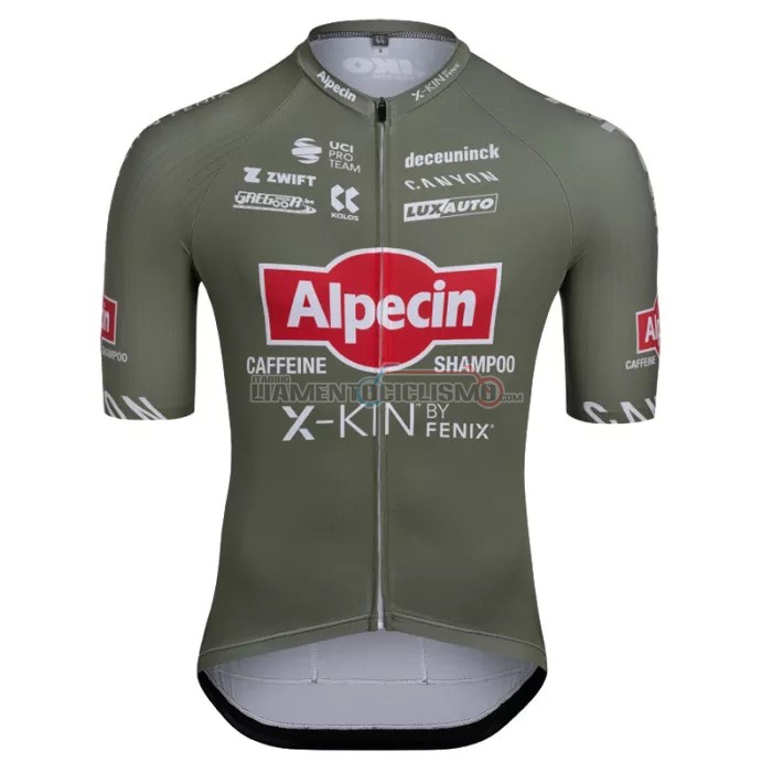 Abbigliamento Ciclismo Alpecin Fenix Manica Corta 2022 Verde Rosso